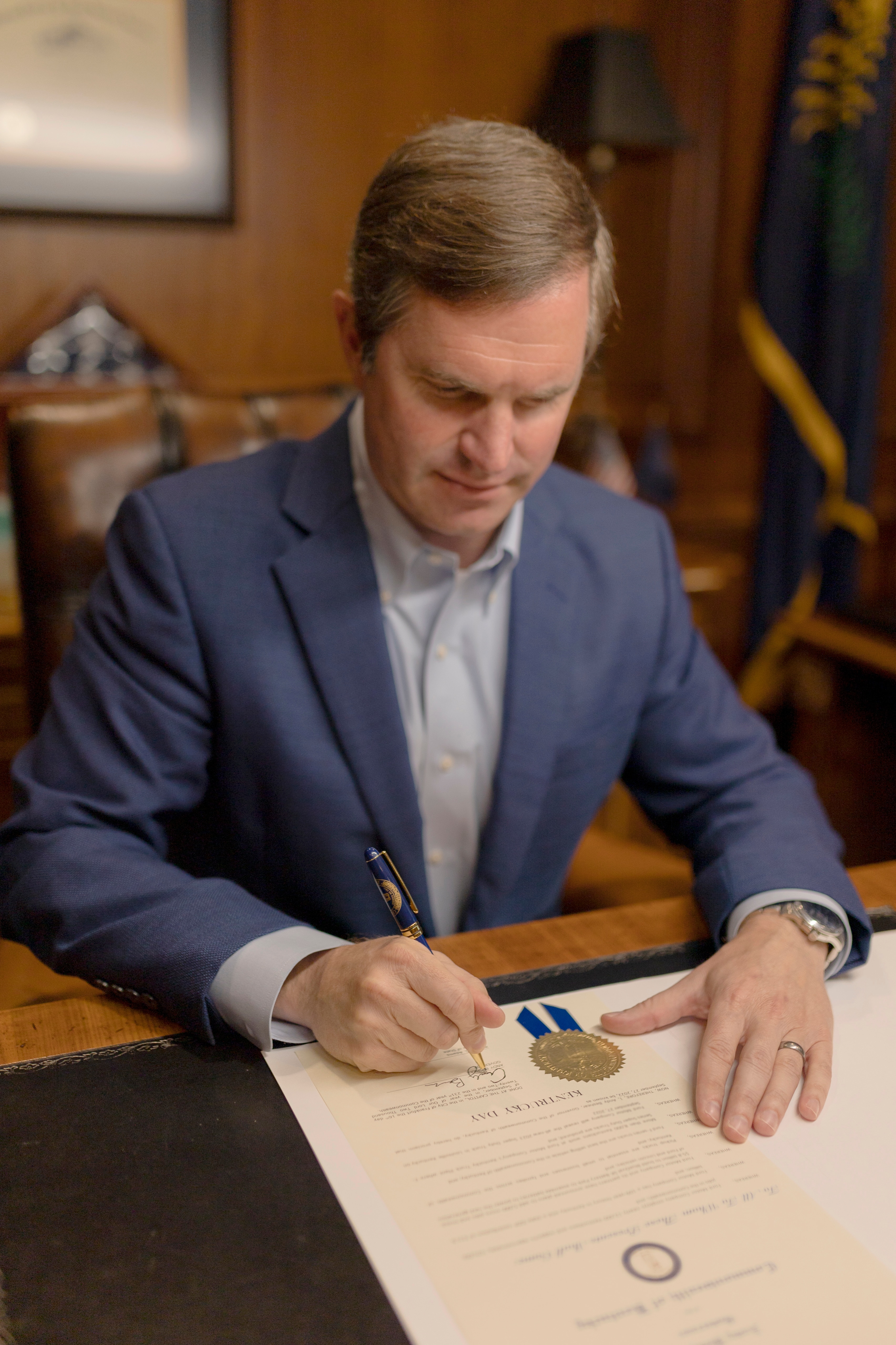 Kentucky Gov. Andy Beshear signs a a first-of-its-kind proclamation to give the Commonwealth a new nickname – “Kentrucky” -- and designated September 27th “Kentrucky Day” to celebrate the reveal of the all-new 2023 Ford F-Series Super Duty, which Ford will build at Kentucky Truck Plant in Louisville.